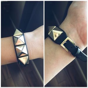 Valentino Rock Stud Leather Bracelet